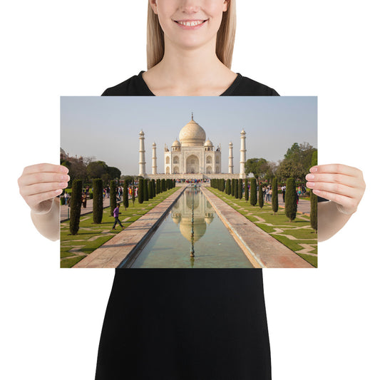 Taj Mahal Poster - Majestic View of India's Iconic Architectural Wonder